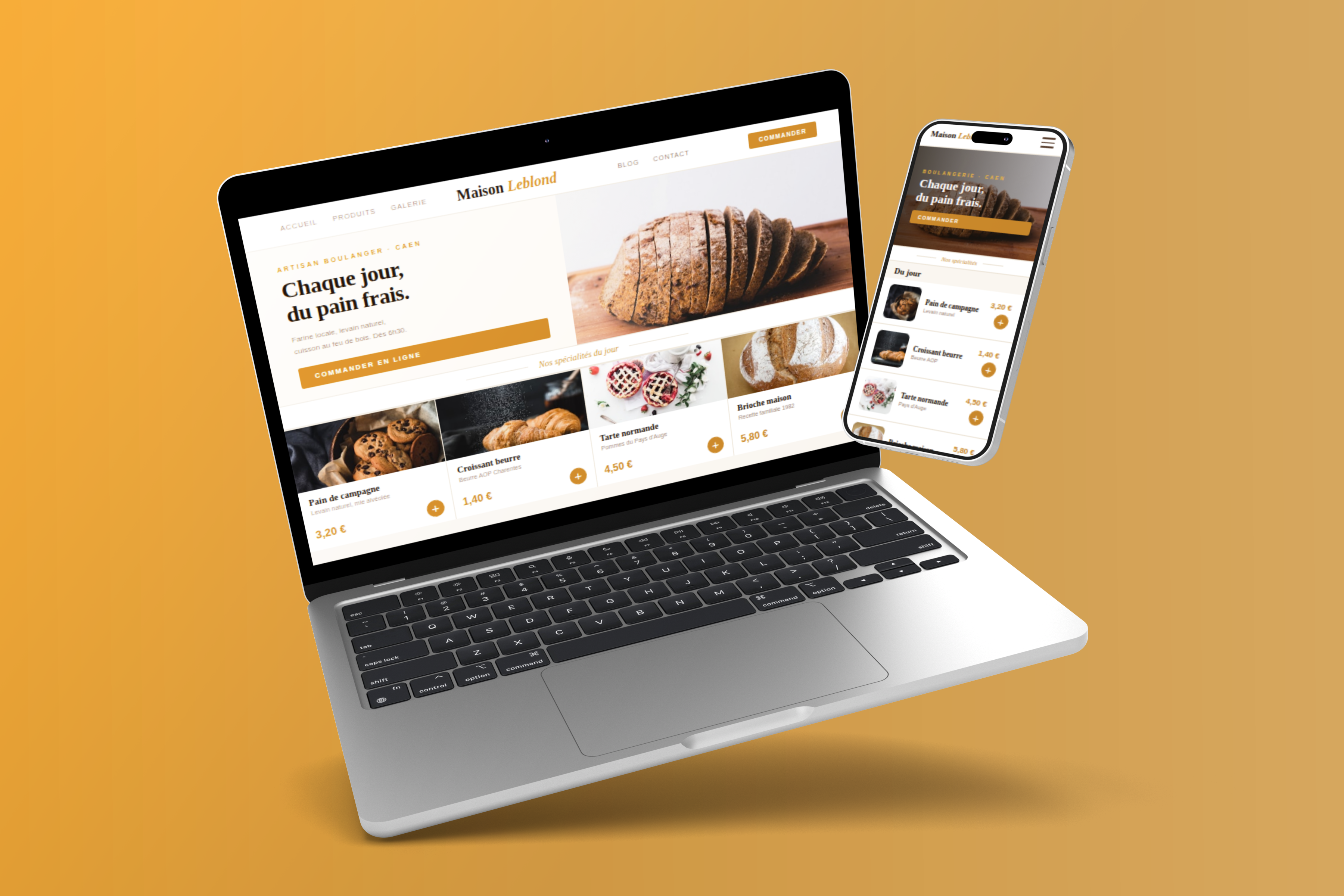 Exemple de site web responsive créé par développeur freelance en Normandie