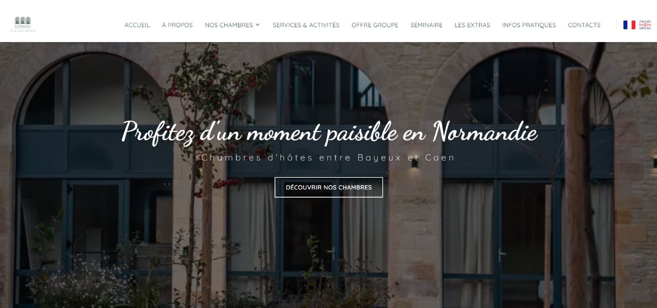 Site vitrine À la lueur des prés – gîte en Normandie, réalisé par Théo Girard développeur web freelance