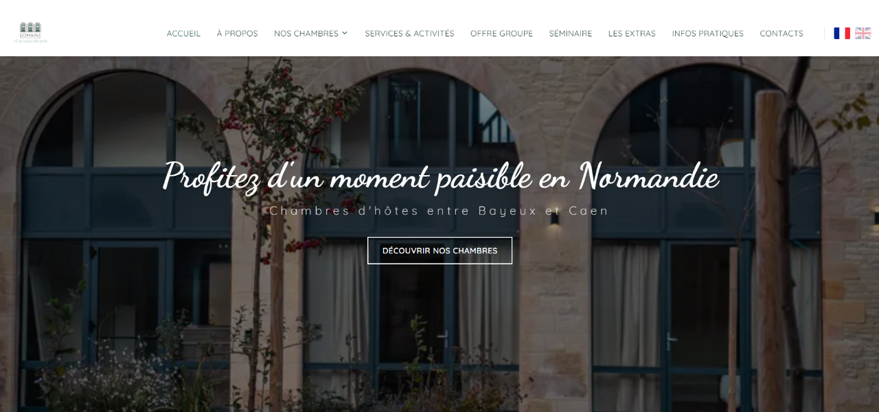 Site vitrine À la lueur des prés – gîte en Normandie, réalisé par Théo Girard développeur web freelance