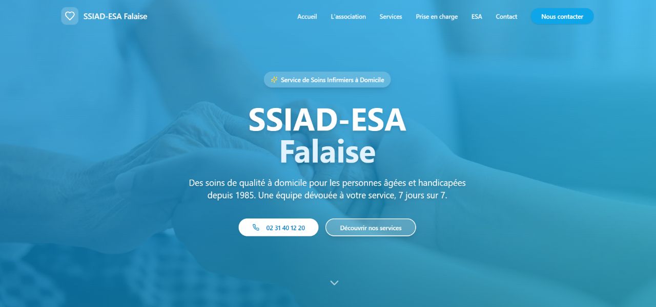 Site vitrine SIAD ESA Falaise – service d'aide à domicile Calvados, réalisé par WebDev Studio
