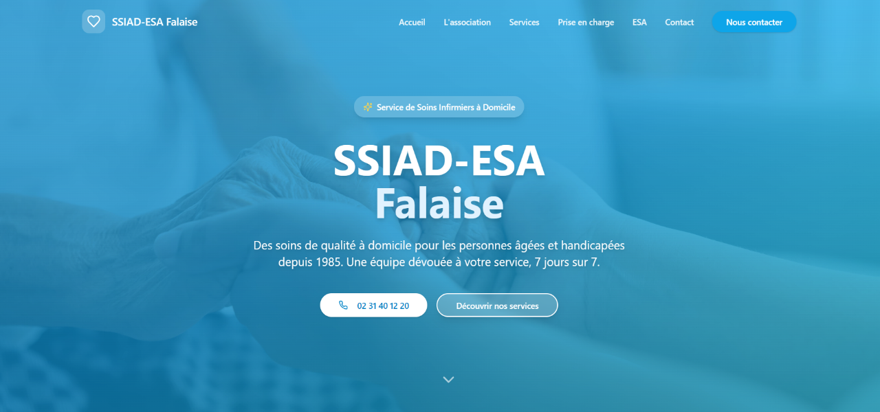 Site vitrine SIAD ESA Falaise – service d'aide à domicile Calvados, réalisé par WebDev Studio